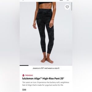 lululemon athletica Black Camo Leggings